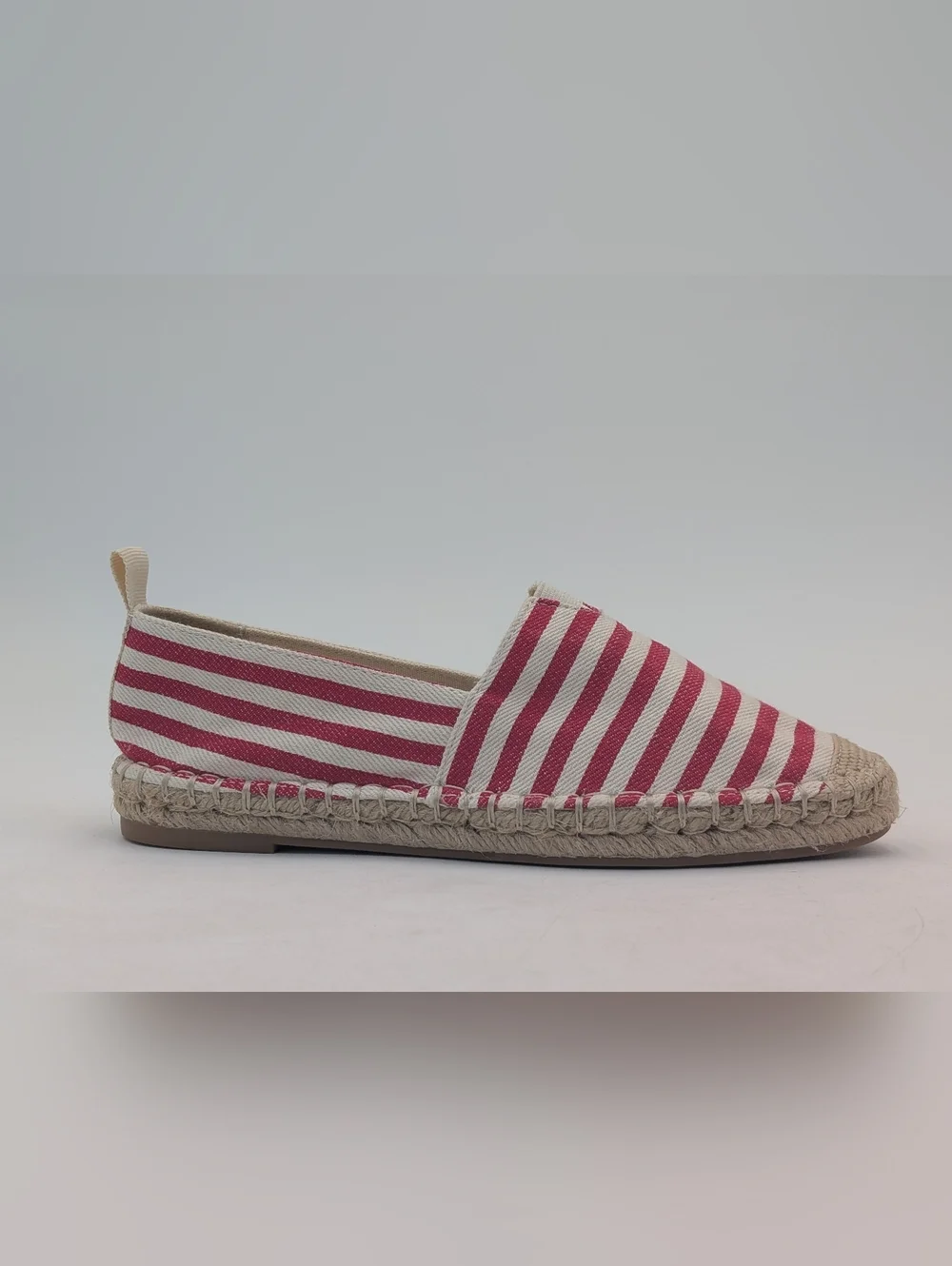 Brand-New Xappeal Maisie Sz 6M Red & White Natural Jute Espadtille With Pull-Tab